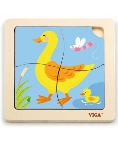 Viga Fa puzzle Kacsa 4db